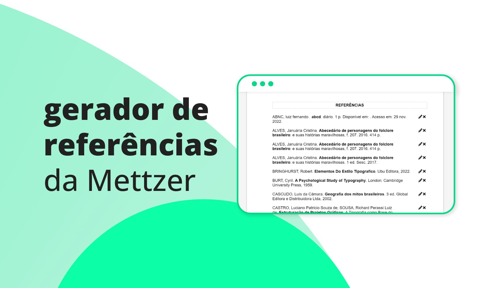 gerador de referências da Mettzer